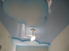 Детская с голубым натяжным потолком