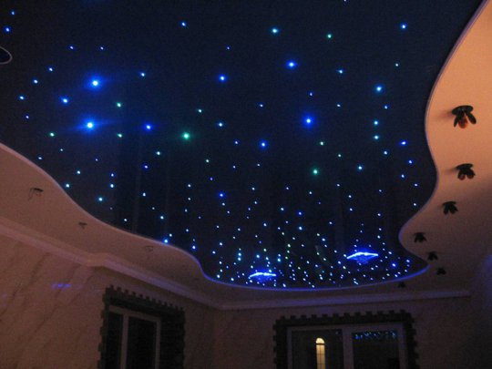 Гостиная с потолком "звездное небо"