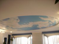 Натяжной потолок в гостиной (небо)