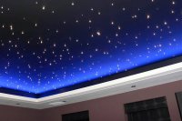 Натяжной потолок "звездное небо" в гостиной