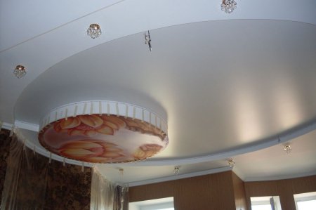 Сатиновый натяжной потолок с фотопечатью