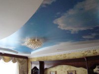 Сатиновый потолок с фотопечатью неба